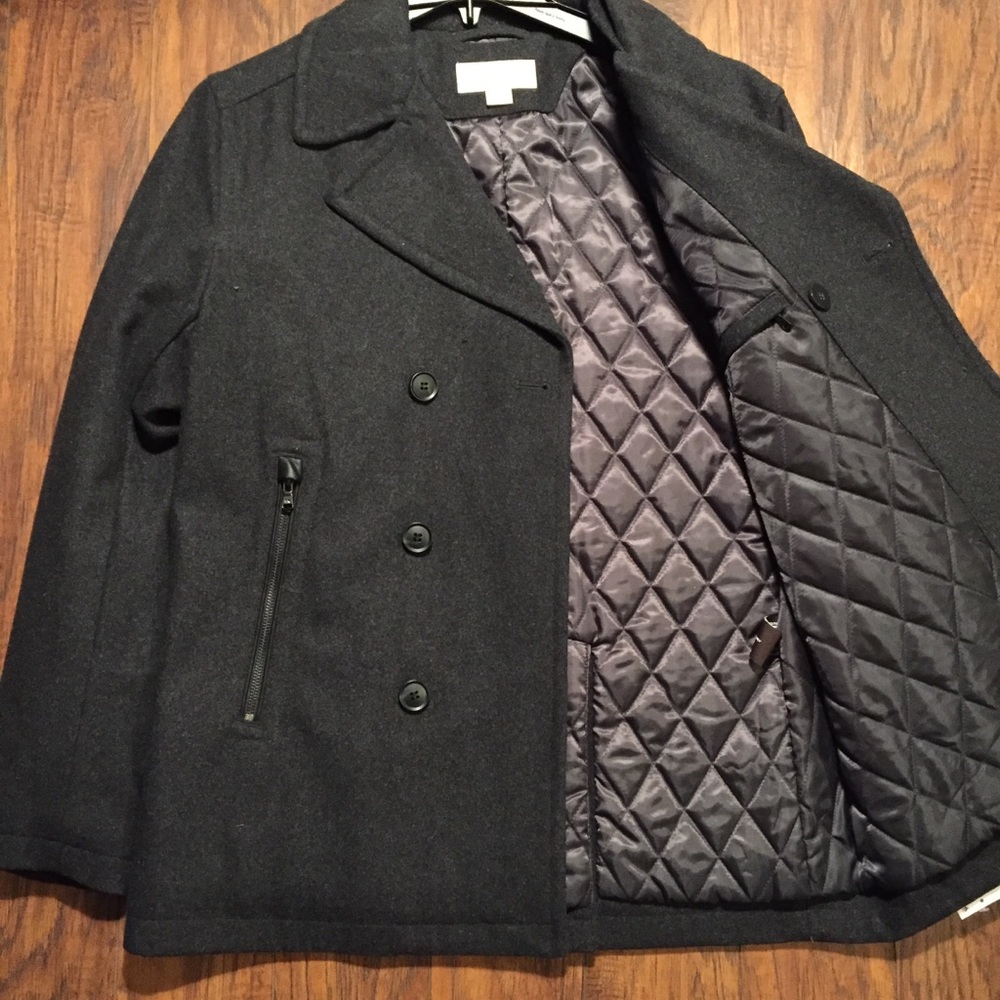 NWT Mens Michael Kors Mens Charcoal Peacoat - Picture 2 of 5
